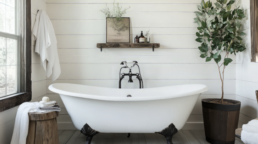 Farmhouse Clawfoot Tub Bathroom Design